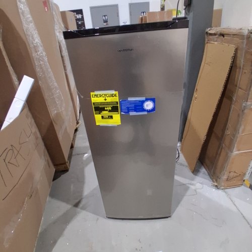 UPSTREMAN LARGE CONVERTIBLE STAINLESS STEEL FREEZER/FRIDGE WITH 5 SHELVES AND WHEELS FOR EASY MOVEMENT - 7 CU.FT - SILVER/BLACK - (MODEL: UP70-SILVER) image 3