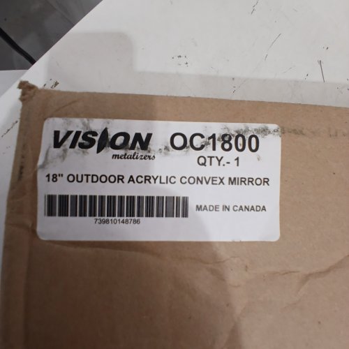 VISION OUTDOOR ACRYLIC CONVEX MIRROR - 18" - BLACK (MODEL: OC1800) image 2