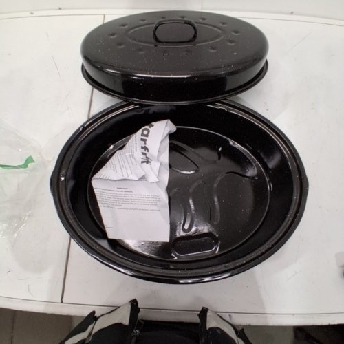 STARFRIT OVAL ENAMELED CARBON STEEL OVEN ROASTER PAN - 10QT - BLACK image 3