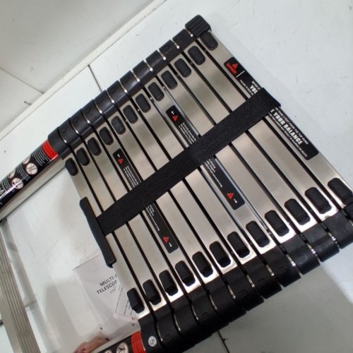 HEAVY DUTY MULTI PURPOSE TELESCOPIC EXTENDING LADDER - 10.5FT - SILVER (MODEL: SM2) image 3