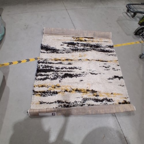 JONATHAN Y LONDON SHAG AREA RUG - 2FT X 8FT - BEIGE\BLACK\YELLOW (MODEL: SHG102A-28) image 3