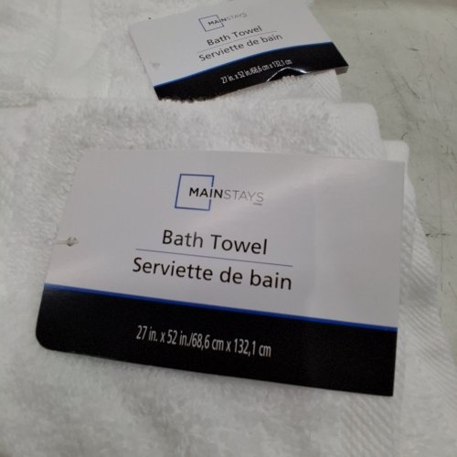 2PK MAINSTAYS BATH TOWEL - 27" X 52" - WHITE image 3
