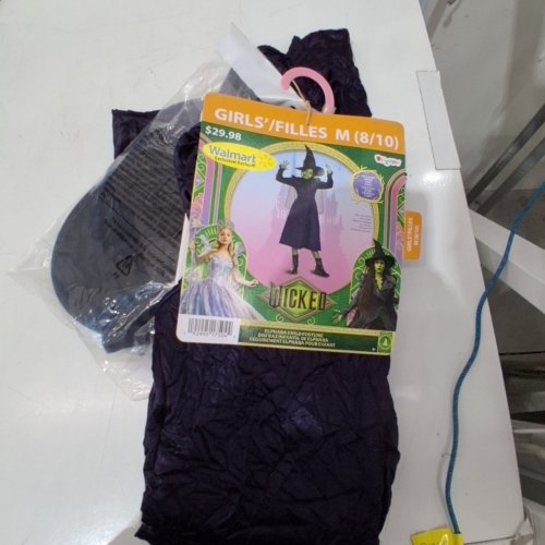 3PC GIRLS DISGUISE WICKED ELPHABA DELUXE COSTUME - MEDIUM 8-10 - PURPLE image 2