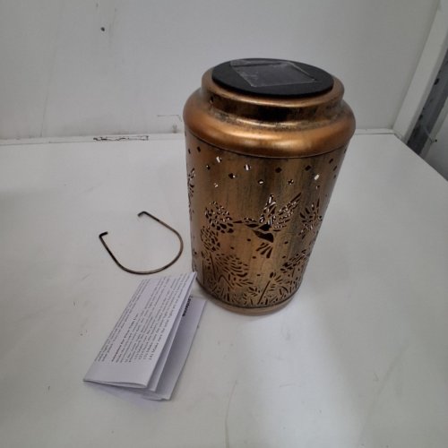 BRIZLED HUMMINGBIRD OUTDOOR SOLAR HANGING LANTERN - BRONZE image 3