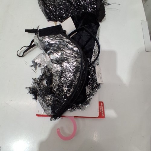 3PC GIRL'S WAY TO CELEBRATE DARK SPARKLE ANGEL COSTUME - SMALL / 4-6 - BLACK/SILVER image 3
