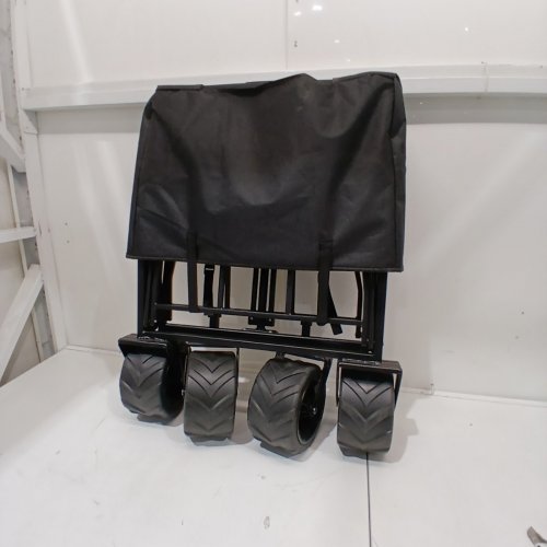 ECHOSMILE ALL-TERRAIN PORTABLE FOLDING WAGON WITH WHEELS - 350LB CAP - BLACK/ORANGE image 2