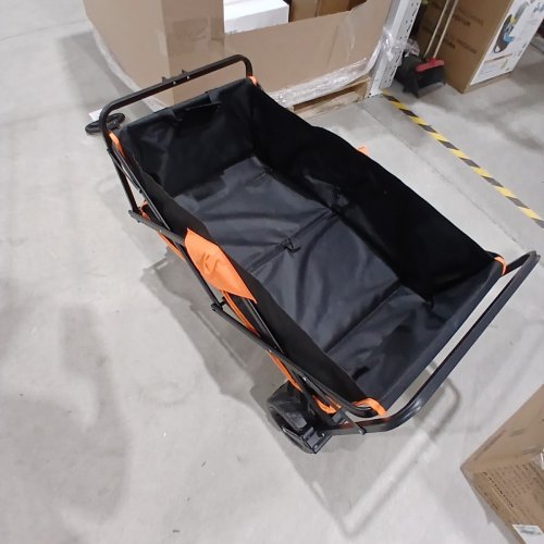 ECHOSMILE ALL-TERRAIN PORTABLE FOLDING WAGON WITH WHEELS - 350LB CAP - BLACK/ORANGE image 3