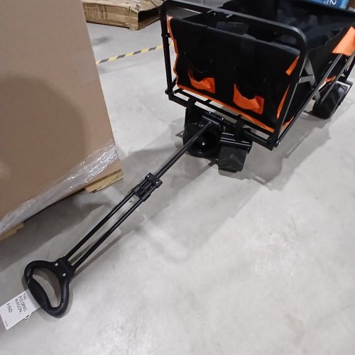 ECHOSMILE ALL-TERRAIN PORTABLE FOLDING WAGON WITH WHEELS - 350LB CAP - BLACK/ORANGE image 4