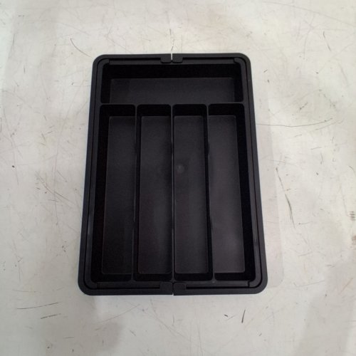 EXPANABLE KITCHEN DRAWER ORGANIZER CUTLERY TRAY - 11.5" X 14" EXPANDED - BLACK image 2