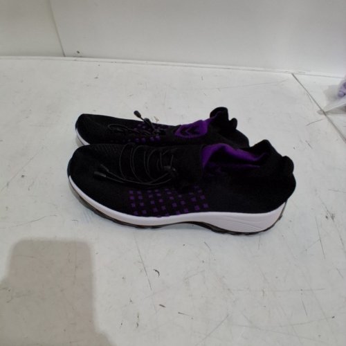 WOMEN'S COMFORT WEAR ORTHOPEDIC COMFORT SHOES WITH ARCH SUPPORT, BREATHABLE - SIZE 7 - BLACK/PURPLE image 3