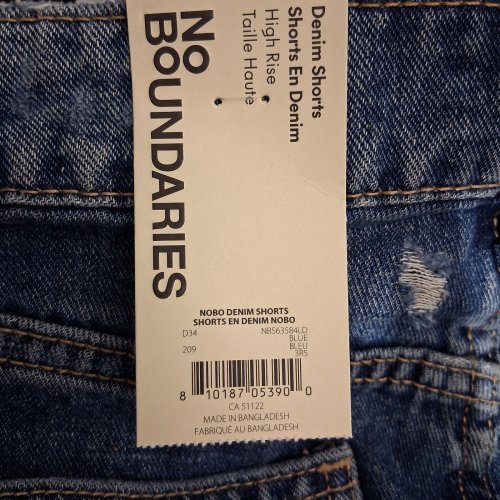 WOMEN'S NO BOUNDARIES DISTRESSED DENIM SHORTS - SIZE 3 - BLUE (NBS63584LD) image 3