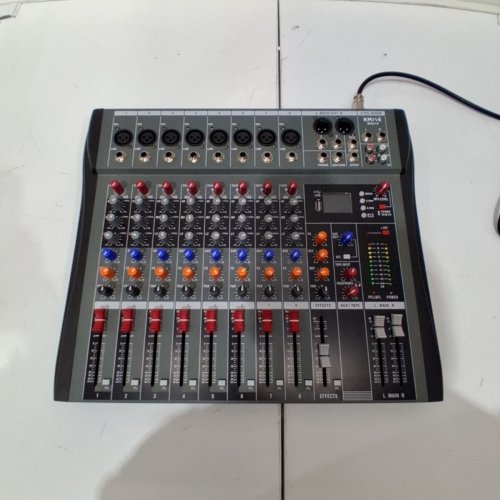 KMISE PROFESSIONAL SOUND MIXER 8 CHANNEL AUDIO CONSOLE WITH DIGITAL SOUND BOARD USB INPUT - 48V - BLACK/RED (MODEL: MI8419-KCA) image 3