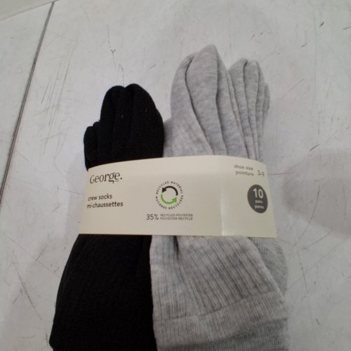 10PR BOY'S CREW SOCKS - 3-9 - BLACK\WHITE\GREY image 3