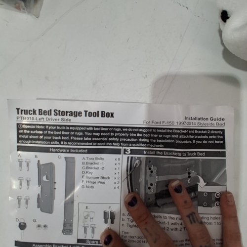TRUCK BED STORAGE TOOL BOX FOR THE LEFT DRIVER SIDE FITS FORD F-150 1997-2014 MODELS - 6.6 GAL/25 L - BLACK (ZP20220406S01) image 2