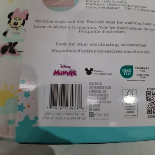 3PC DISNEY MINNIE MOUSE BABY BEDDING SET - CRIB SIZE - PINK image 2