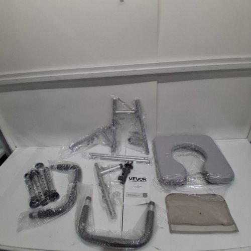 4-LEG RAISED TOILET SEAT WITH ADJUSTABLE HEIGHT AND ARMS - 400LBS MAX - GREY (MODEL:XZY402) image 2