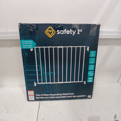 SAFETY 1ST TOP OF STAIRS EXPANDING METAL BABY/PET GATE ADJUSTABLE - 27" - 42" X 28" - WHITE (MODEL: GA090CWHOF2) image 3