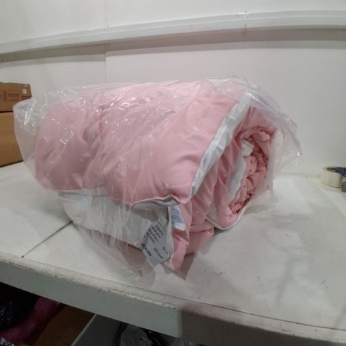 LINENSPA ALL SEASEON HYPOALLERGENIC DOWN ALTERNATIVE MICROFIBER COMFORTER - OVERSIZED QUEEN - PINK POLKA DOTS image 2