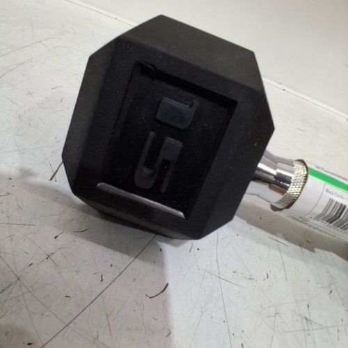 GOZONE RUBBER-COATED HEX DUMBBELL - 15LBS - BLACK/CHROME image 3
