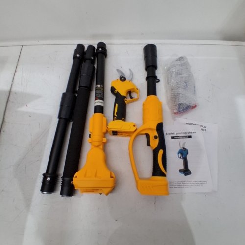 4-IN-1 MINI CHAINSAW WITH EXTENSION POLE AND 30 MM ELECTRIC SECATEURS COMPATIBLE WITH MAKITA 18V BATTERY **TOOL ONLY** - 8" -14.7FT - YELLOW image 2