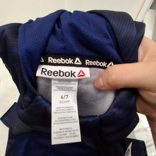 BOY'S REEBOK HOODED PULLOVER - SMALL ( 6-7 )- NAVY BLUE image 3