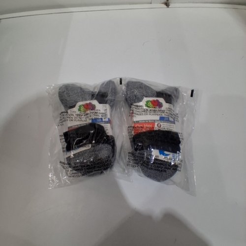 2(3PR) WOMEN'S FRUIT OF THE LOOM ON HER FEET CREW SOCKS - SHOE SIZE 4-10 - GRAY / BLACK image 2