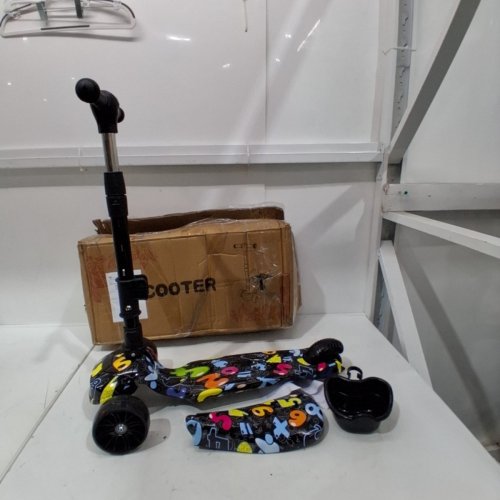 CLRKUALN 2-IN-1 KICK SCOOTER FOR KIDS AGES 3-8 - 24"-31" X 252" X 11" - BLACK/MULTICOLOUR image 2
