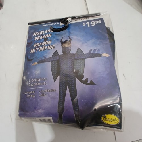 2PC BOYS PARTYHOLIC FEARLESS DRAGON COSTUME - OSFM - BLUE/BLACK (STYLE: 13199) image 2