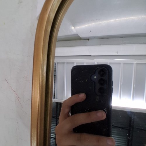 HQIJUN TRADITIONAL VINTAGE WALL MIRROR - 27" X 19" - GOLD/BRASS (MODEL: XD-002) image 4