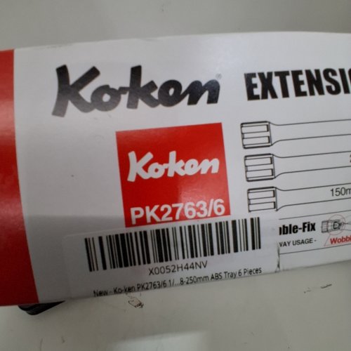 6PC KO-KEN WOBBLE-FIX EXTENSION BAR SET - 1/4" - 28MM-250MM - SILVER (MODEL: PK2763/6) image 2