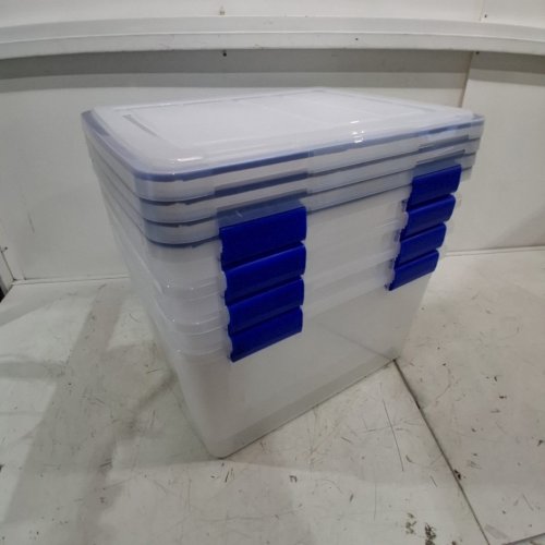 4PK - IRIS USA ZIPLOC WEATHERSHIELD STORAGE BOX - 44QT - CLEAR - (MODEL: WSB-SD) image 4