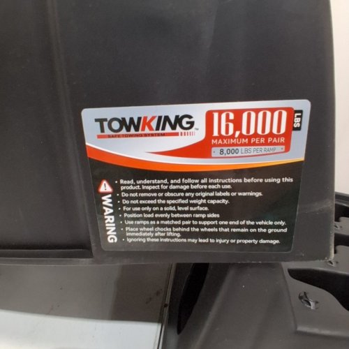 2PK TOWKING HEAVY DUTY CAR RAMPS FOR OIL CHANGES AND LIFT - 35.6" X 12" X 7" - 6500LB MAX PER RAMP - BLACK (MODEL: CR992002) image 4