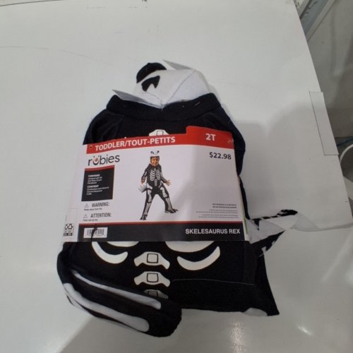 RUBIES TODDLER SKELESAURUS REX SKELETON DINOSAUR COSTUME - 2T - BLACK AND WHITE image 2