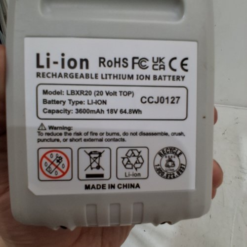 REPLACEMENT LITHIUM ION BATTERY WITH BLACK+DECKER CHARGER - 20V, 3.5AH (MODEL: LBXR20) image 2