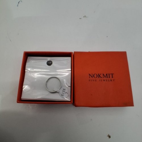ADULTS NOKMIT FINE JEWELRY STACKABLE BAND TITANIUM RING - SIZE 7 /3 MM- SILVER TONE image 4