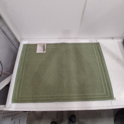 RIVIERA HOME COTTON WOVEN NON-SLIP BATH MAT - 25" X 34" - GREEN (MODEL: 1973133) image 2