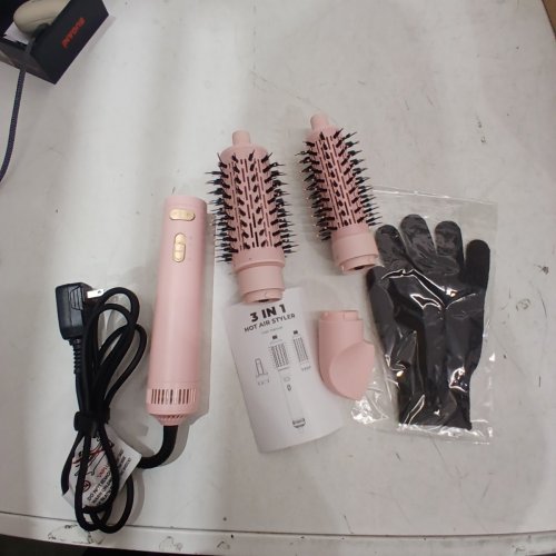 3-IN-1 ROTATING HOT AIR STYLER/DRYER 3 HEATS 2 SPEEDS - 2" AND 1.5" BRUSHES - PINK/GOLD (MODEL: WT-612-9) image 3