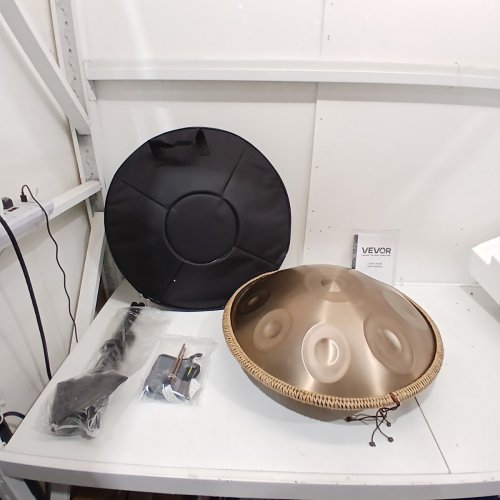 VEVOR HANDPAN DRUM WITH MALLETS AND ACCESSORIES- 22", 10 NOTES, D MINOR, 432HZ- GOLD/TAN (MODEL: GOLDEN-10 TONE SOUND-D MINOR) image 2