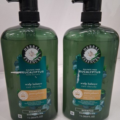2PK HERBAL ESSENCES SULFATE FREE SCALP BALANCE EUCALYPTUS SHAMPOO - 1 L EACH image 3