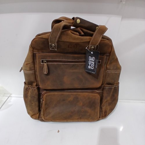 UNISEX MONTOSU GENUINE LEATHER BACKPACK WITH LAPTOP COMPARTMENT - 17" - FULL GRAIN / BROWN image 3