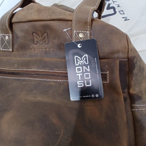 UNISEX MONTOSU GENUINE LEATHER BACKPACK WITH LAPTOP COMPARTMENT - 17" - FULL GRAIN / BROWN image 6