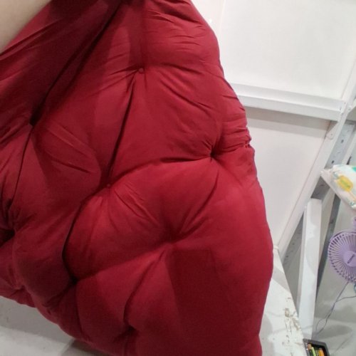 CUSHIONED LOUNGE EGG CHAIR CUSHION SEAT- RED image 3