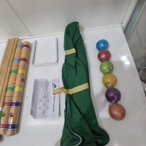 APUDARMIS 6-PLAYER CROQUET SET WITH PREMIUM PINE WOODEN MALLETS, COLOURED BALLS, WICKETS, STAKES , INCLUDES CARRY BAG -28" image 3