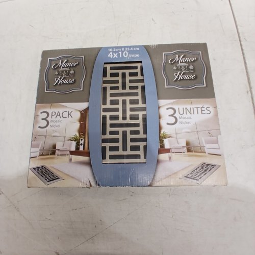 3PK MANOR HOUSE ORIENTAL FLOOR REGISTER VENT COVERS - 3" X 10" - BRUSHED NICKEL (MODEL: 7896310) image 2