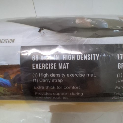CAP HIGH DENSITY EXERCISE FITNESS YOGA MAT - 68" X 24" X 0.12" - GREY image 3