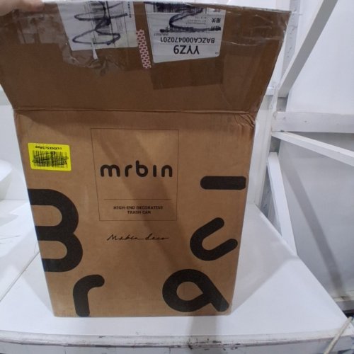 MRBIN DECORATIVE ROLLING TRASHCAN WITH LID AND WHEELS - 36L/9.5GAL - WHITE/SUNFLOWER - (MODEL: SUNFLR-M) image 4