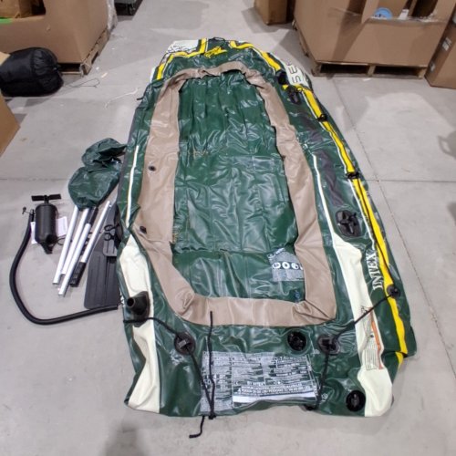 INTEX SEAHAWK 4-PERSON INFLATABLE BOAT SET WITH AIR PUMP - GREEN (MODEL: 68351NP) image 2