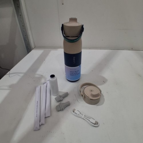 LARQ WATER BOTTLE SWIG TOP WITH ACESSORIES - 16.9OZ - TAN AND NAVY image 4