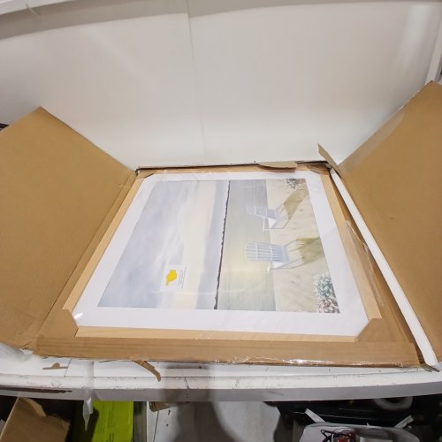 WOOD PICTURE FRAME - 24" X 24" - 20" X 20" WITH MAT - OAK - SQUARE image 2
