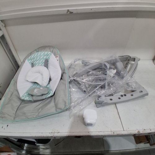 INGENUITY 3-IN-1 KEEP COZY GROW WITH ME VIBRATING BABY BOUNCER, ROCKER & CHAIR - 40LBS CAPACITY - WEAVER THEME GREY/WHITE/GREEN (MODEL: ‎12428) image 2